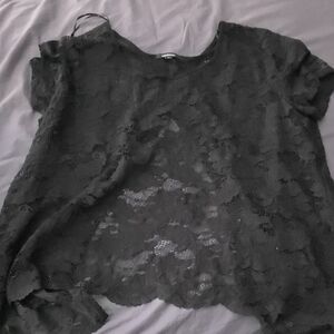 Black Sheer Lace Blouse